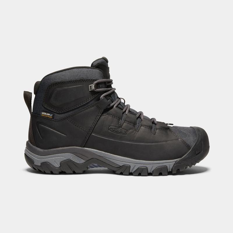 Keen Targhee Lace Waterproof Mens Hiking Boots Black Stockists NZ (6547-HKGXF)